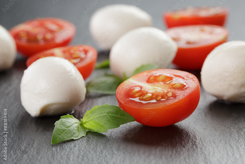 mozzarella balls with tomatoes and basil mozzarella balls with tomatoes and basil