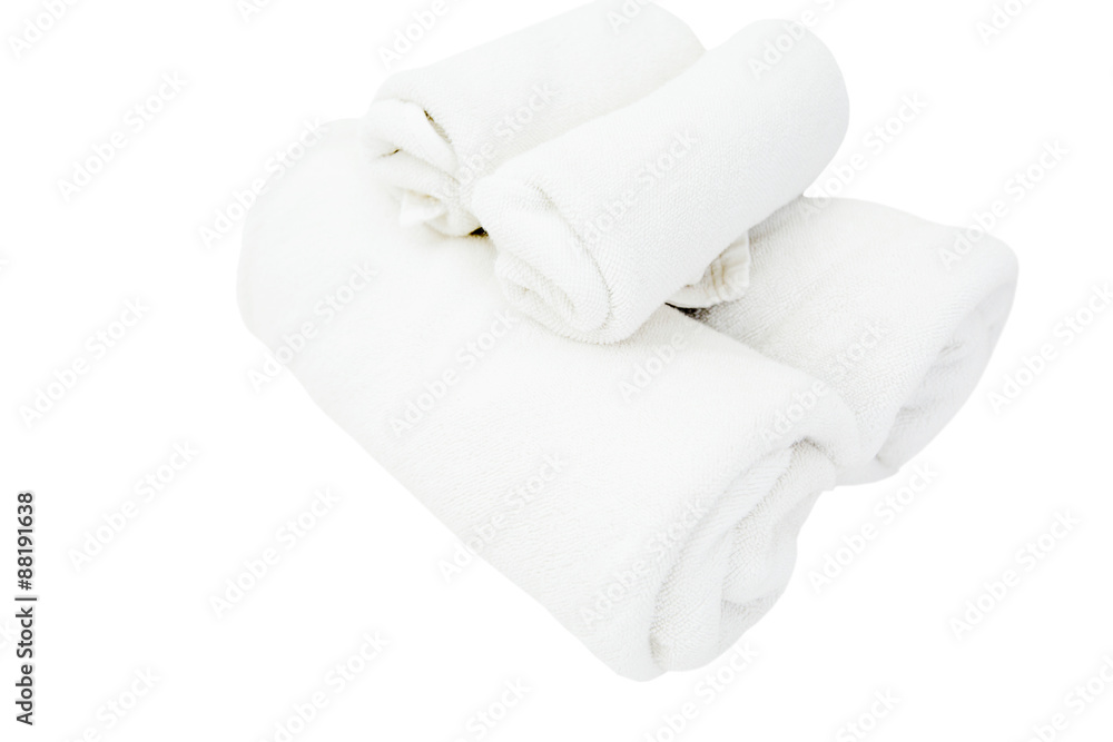 Fototapeta premium Rolled up white spa towels
