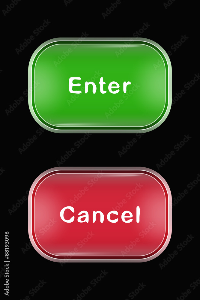 Modern Glass Buttons Enter Cancel Modern Glass Buttons Enter Cancel