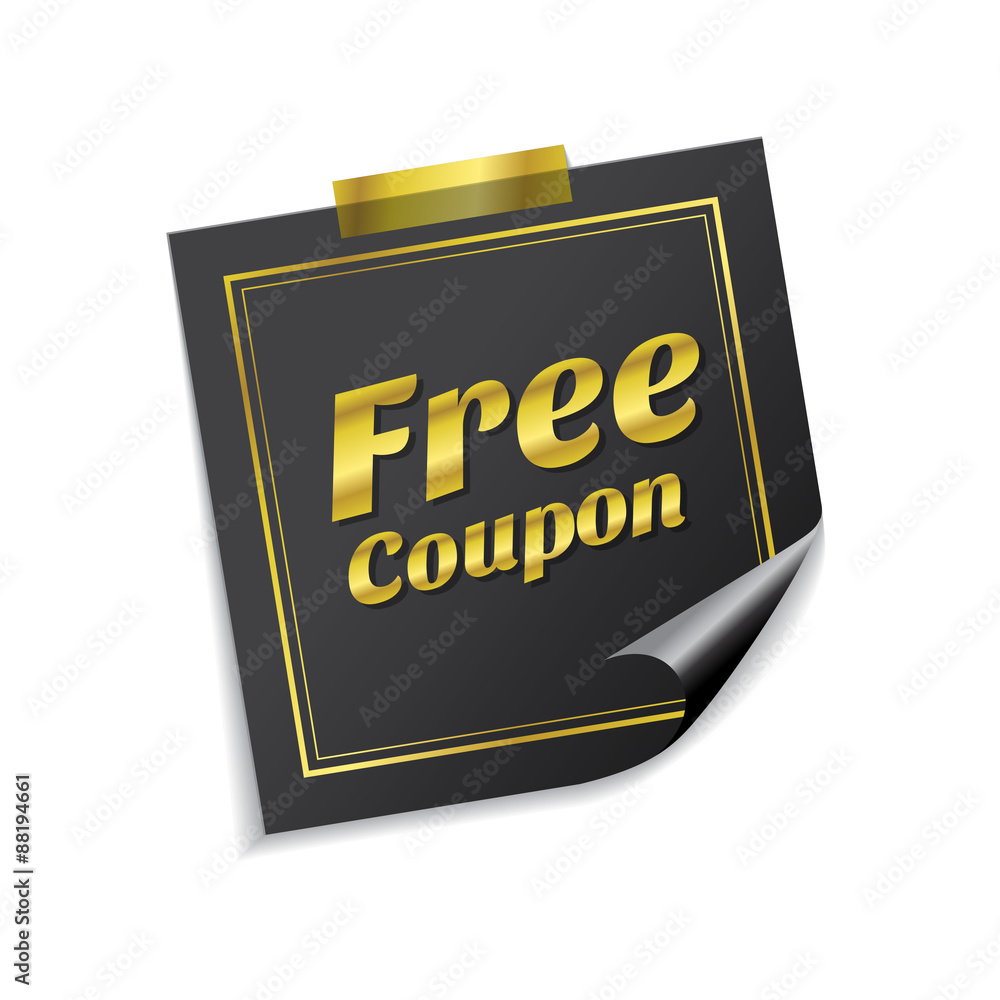 Free Coupon Golden Sticky Notes Vector Icon Design Free Coupon Golden Sticky Notes Vector Icon Design