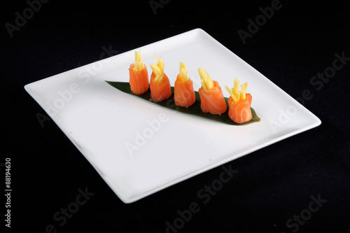 rolls of salmon photo