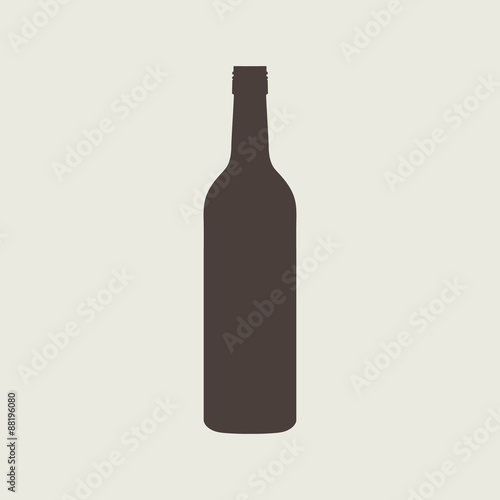 wine bottle sign set. Bottle icon.