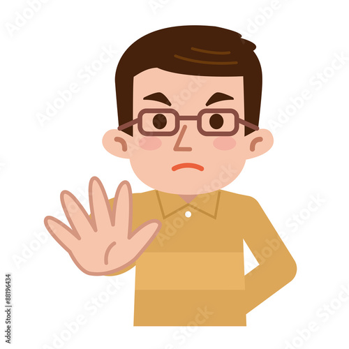 拒否する中高年男性