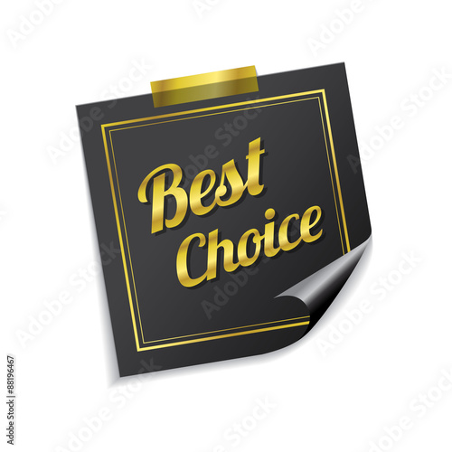 Best Choice Golden Sticky Notes Vector Icon Design