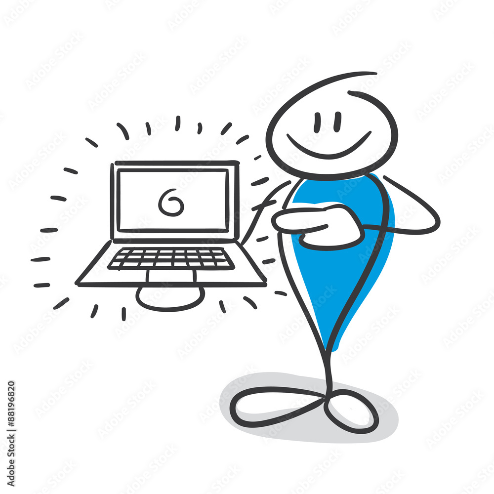 Stick Figure Series Blue Stock Vector | Adobe Stock