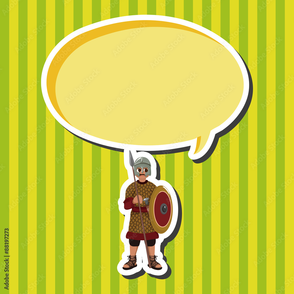 Medieval character cartoon theme elements