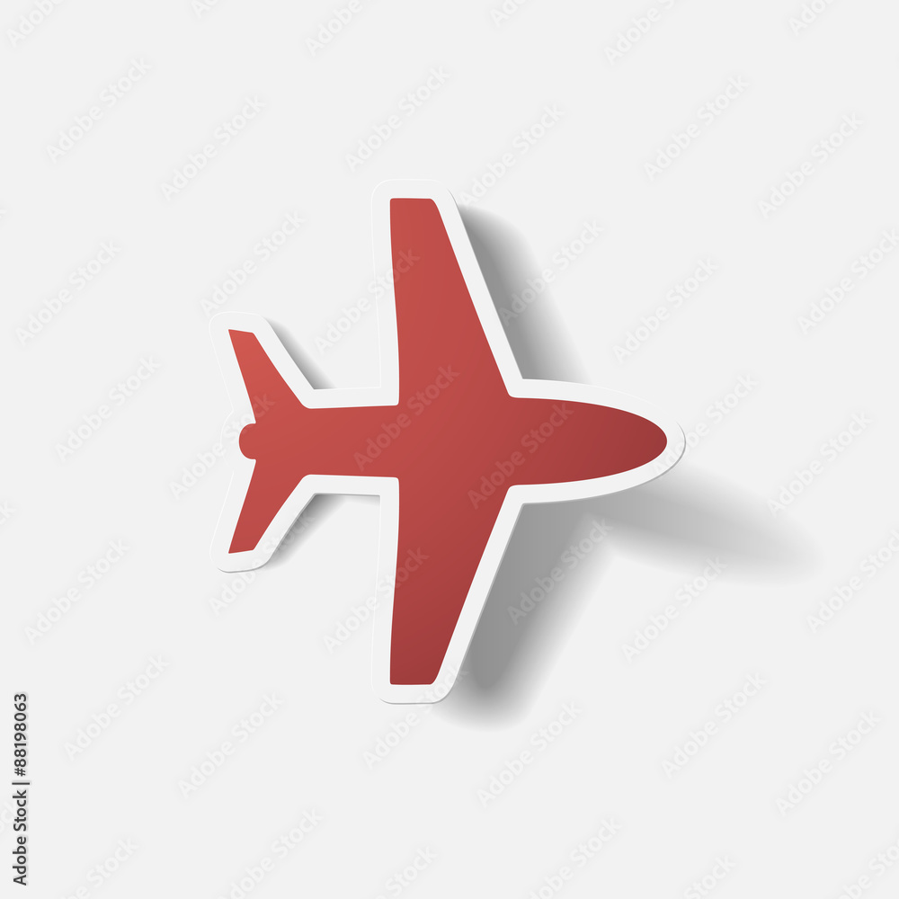 Obraz premium Paper clipped sticker Isolated illustration icon