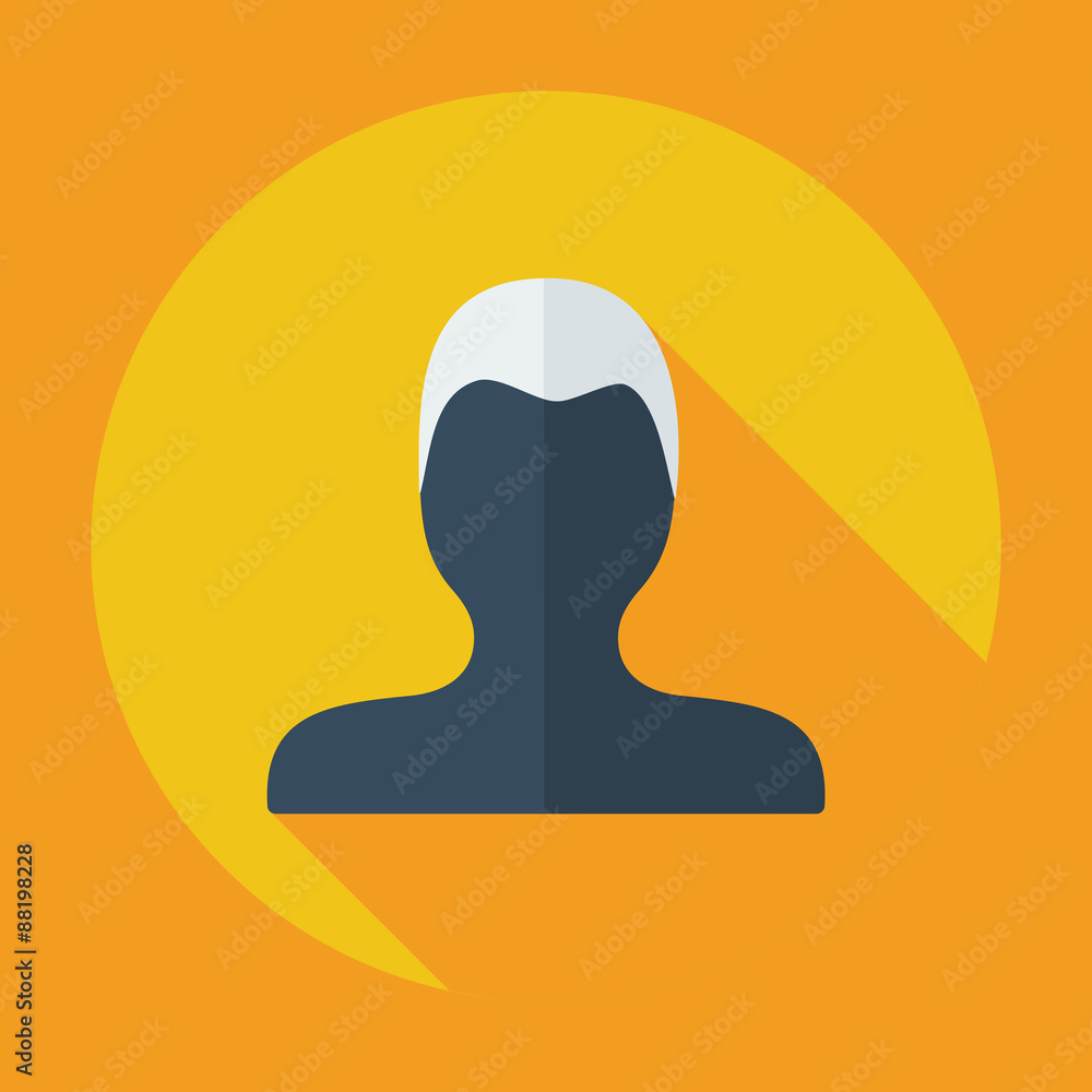 Flat modern design with shadow Man silhouette creative hairstyle Flat modern design with shadow Man silhouette creative hairstyle