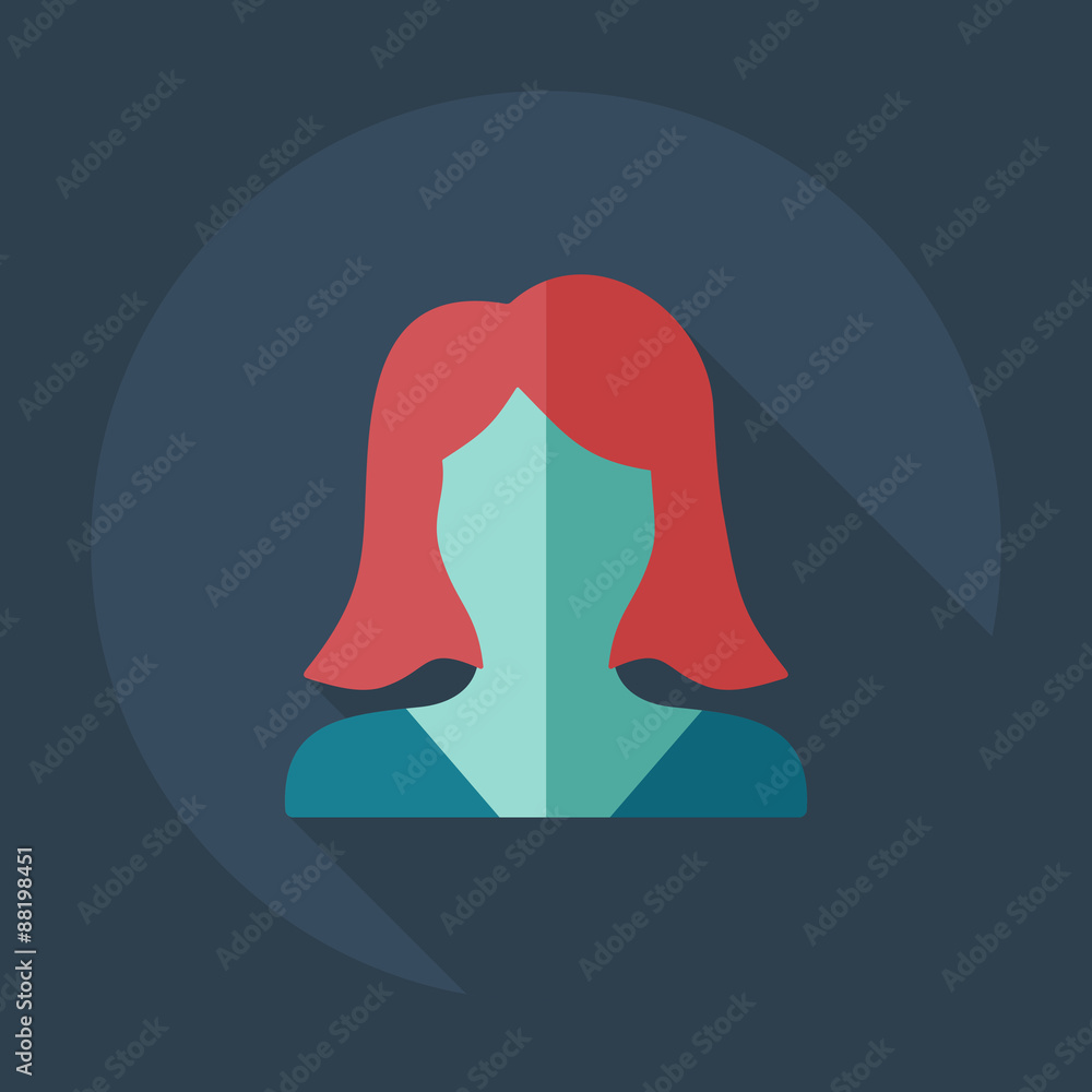 Flat modern design with shadow icon silhouette girl creative Flat modern design with shadow icon silhouette girl creative