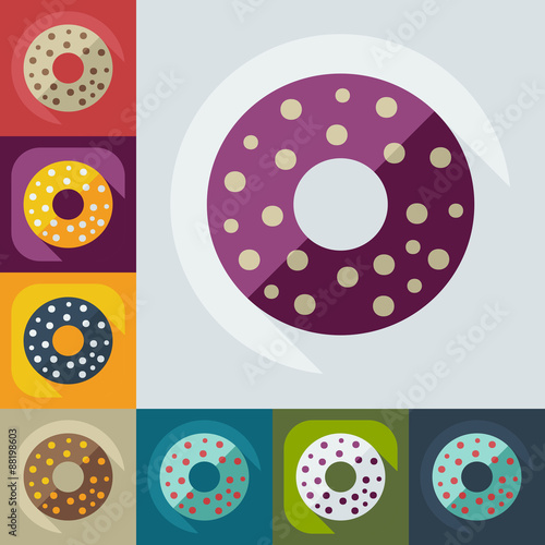 Flat modern design with shadow icons donut