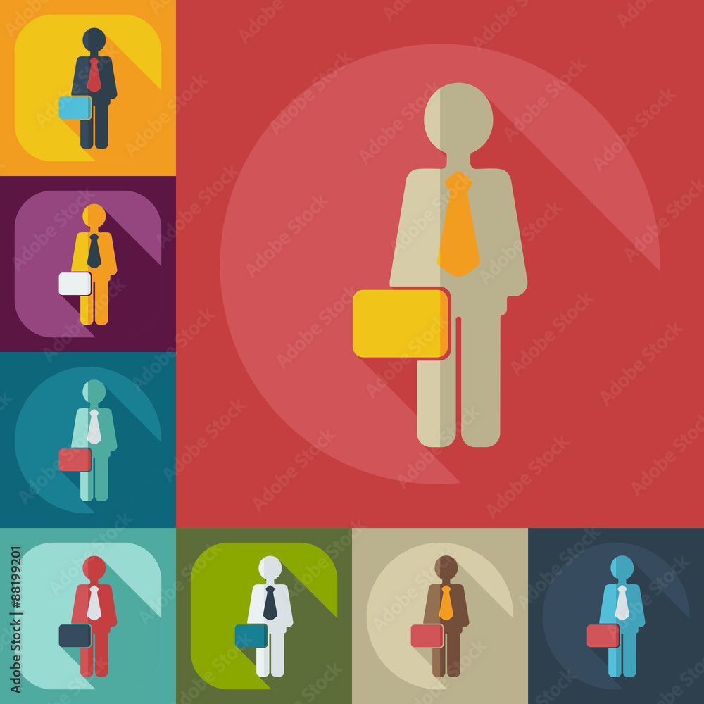 Flat modern design with shadow icons business icon