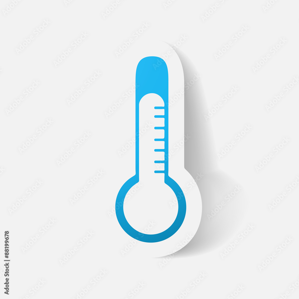 Paper clipped sticker: thermometer Paper clipped sticker: thermometer
