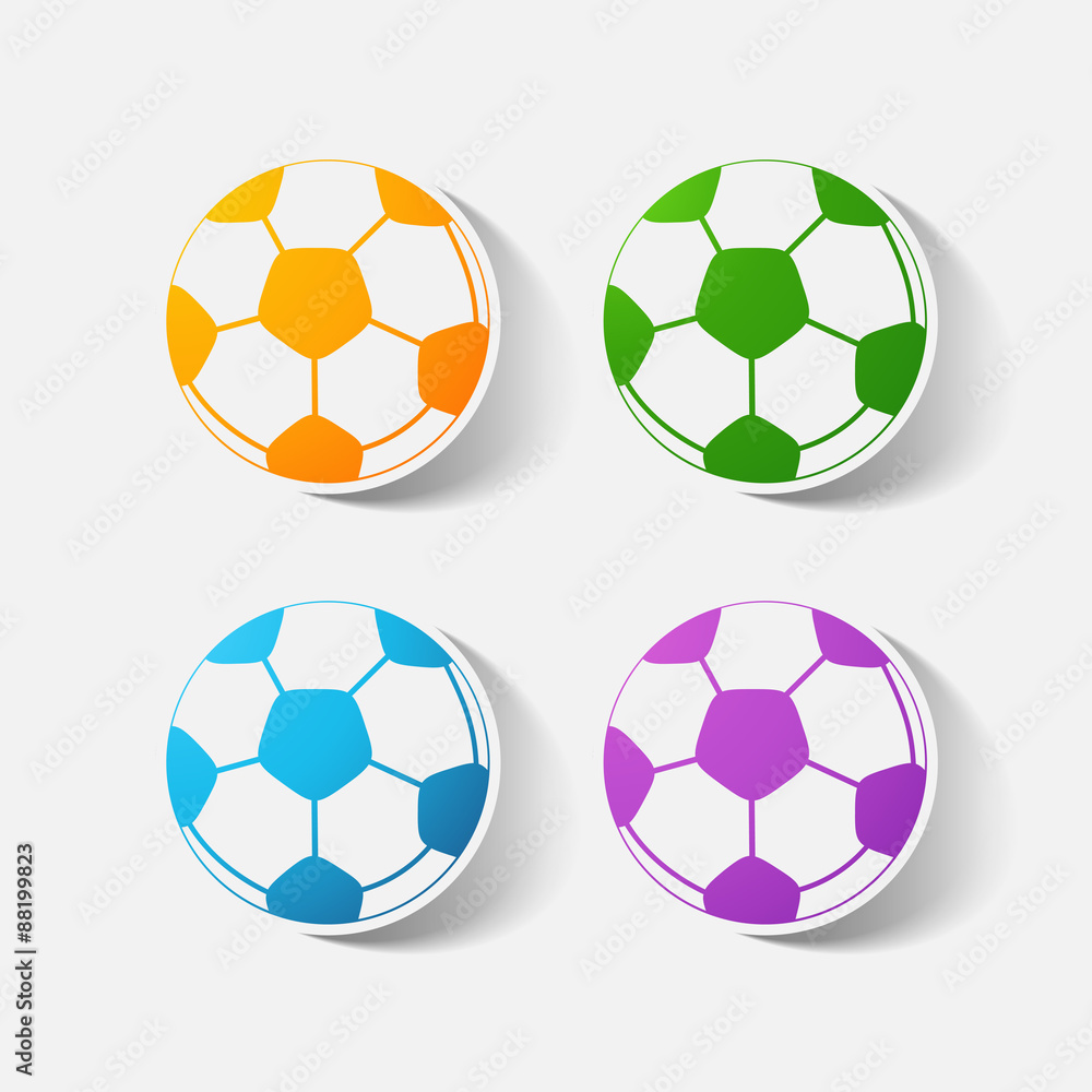 Paper clipped sticker: soccer-ball