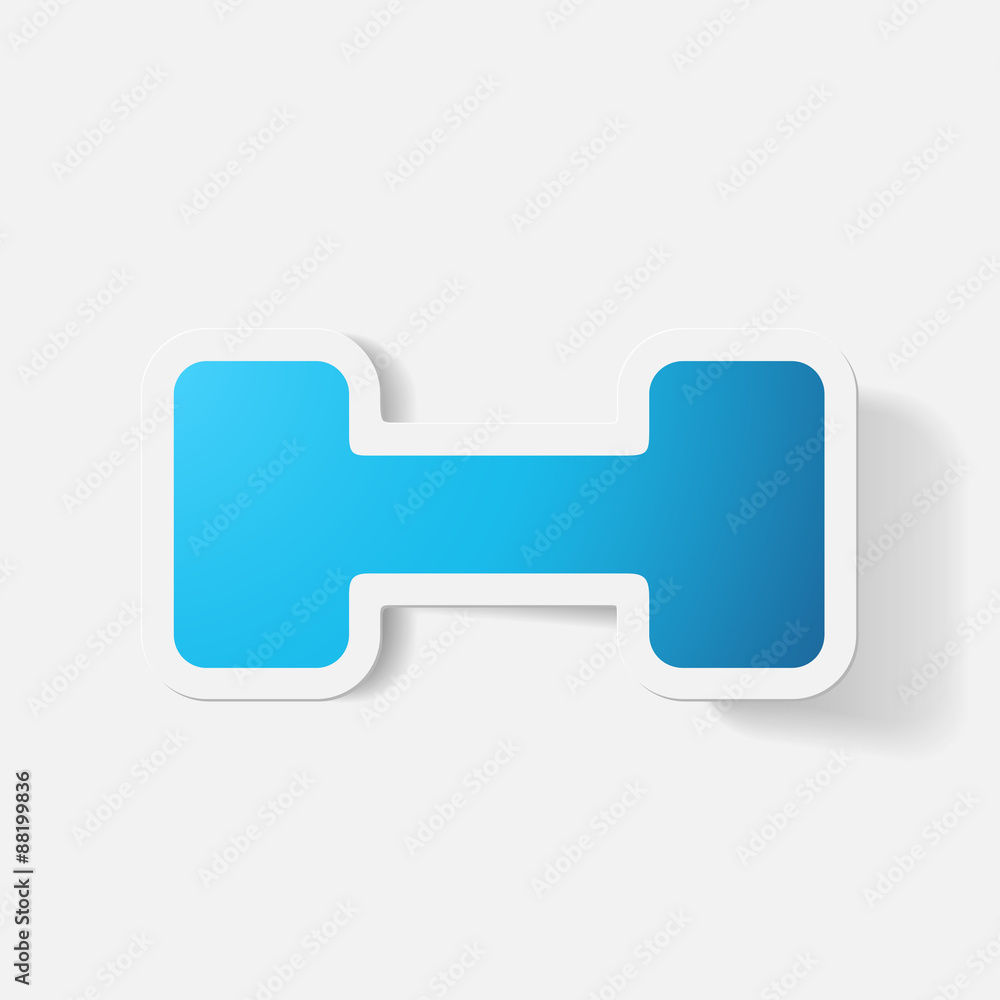 Paper clipped sticker: dumbbell Paper clipped sticker: dumbbell