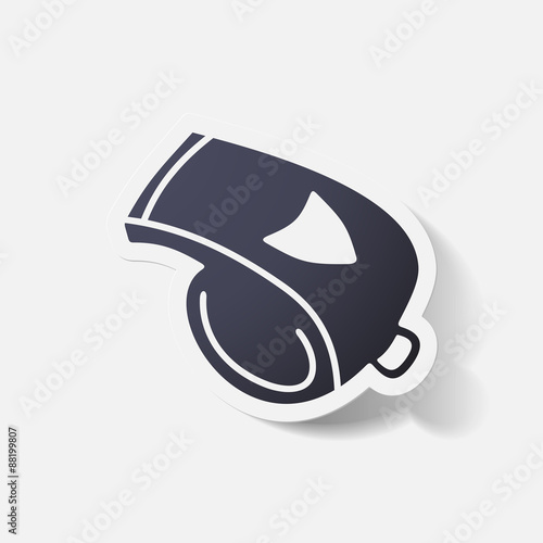 Paper clipped sticker: whistle
