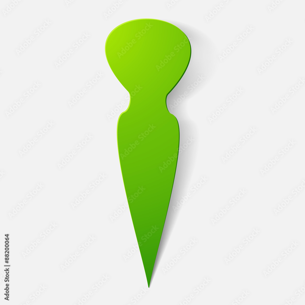 Paper clipped sticker: vegetable carrot Paper clipped sticker: vegetable carrot