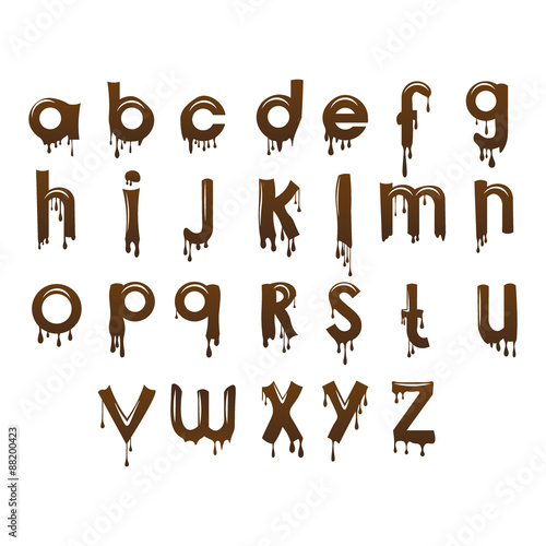 Chocolate font alphabet