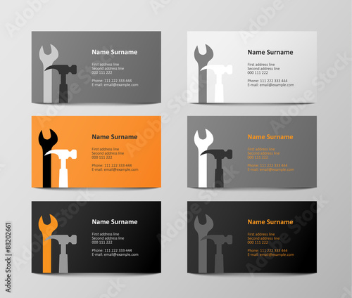 set of colorful business cards, illustration