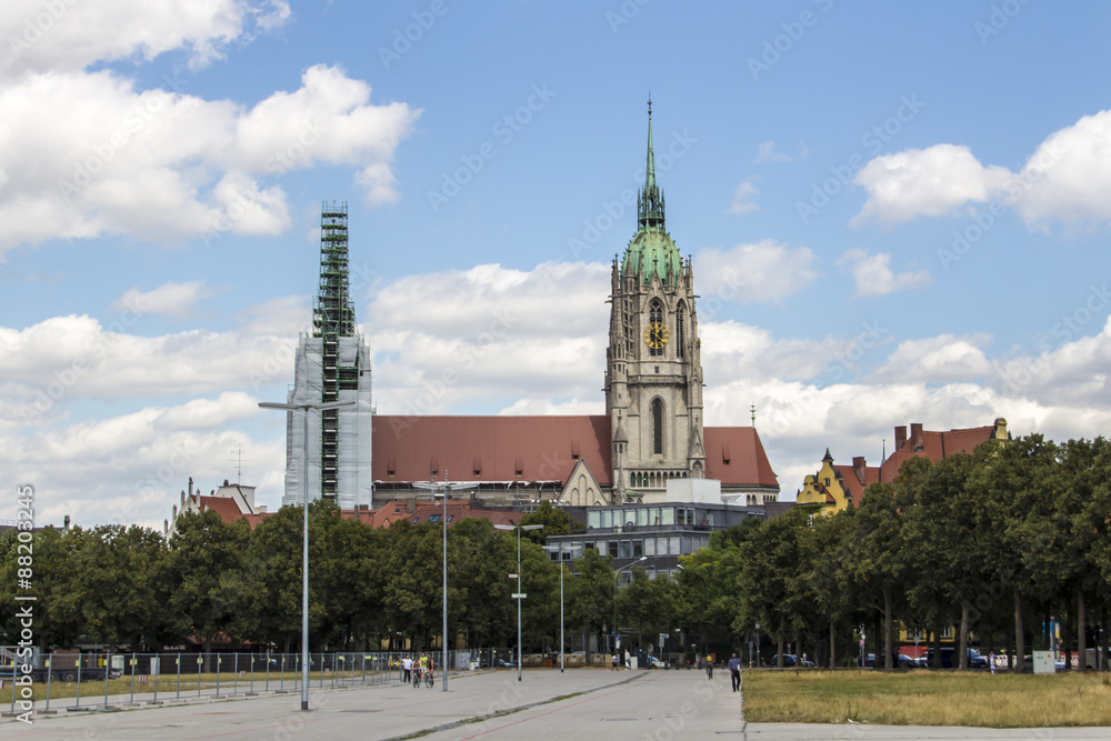 Fototapeta premium St. Paul Cathedral at Theresienwiese in Munich, 2015