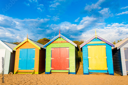 Bathing boxes at Brighton Beach, Australia © stanciuc