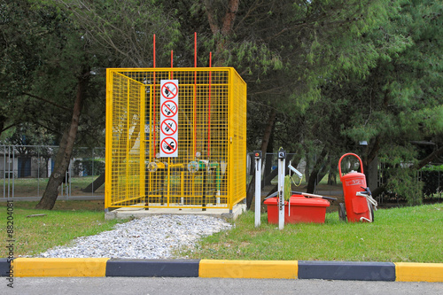 Gas station reservoir pipes photo