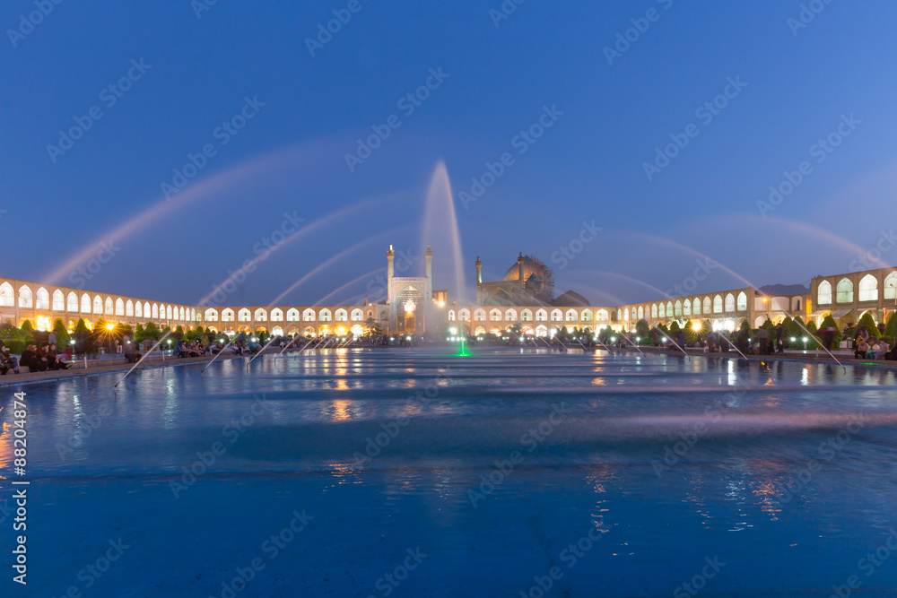 Imam Mosque at Naghsh-e Jahan Square in Isfahan, Iran Imam Mosque at Naghsh-e Jahan Square in Isfahan, Iran