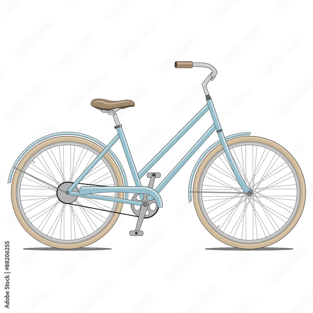 Blue Bike Vector Illustration Blue Bike Vector Illustration