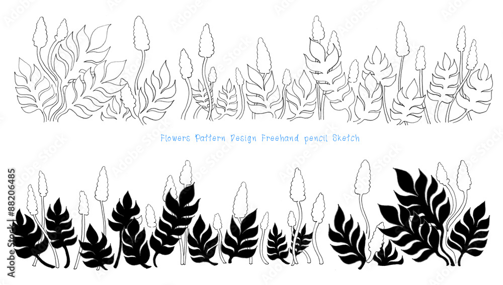 Flower and leaves pattern design