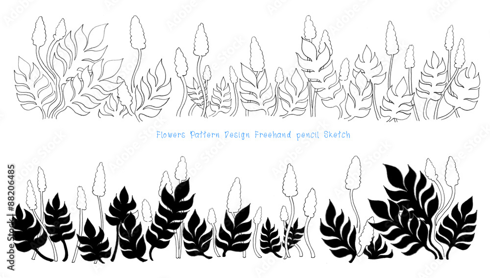 Flower and leaves pattern design Flower and leaves pattern design