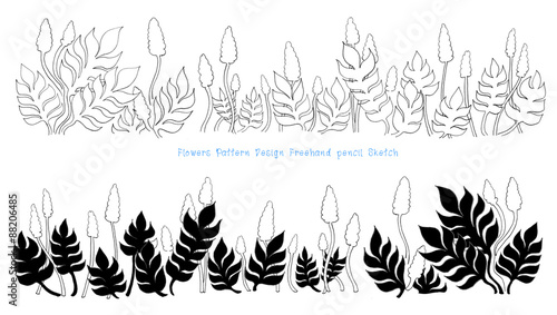 Flower and leaves pattern design