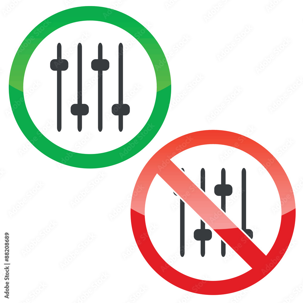 Faders permission signs set Faders permission signs set