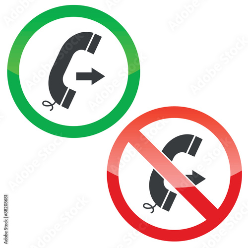 Outgoing call permission signs set