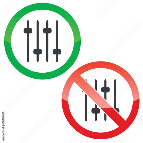 Faders permission signs set
