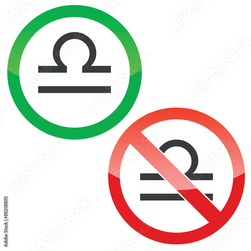 Libra permission signs set