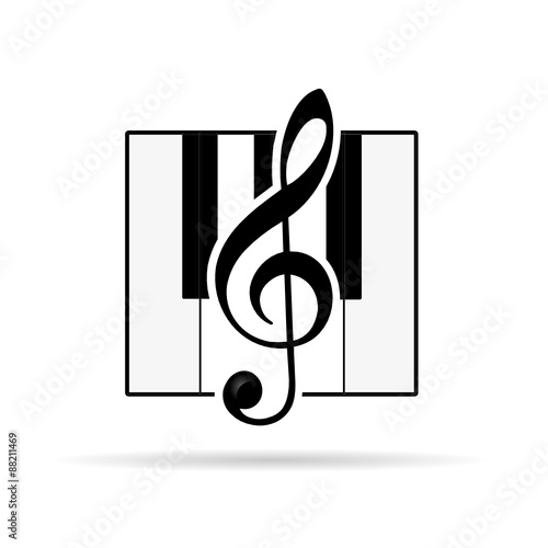 violin key icon vector
