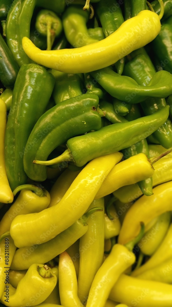 Banana Peppers at a Produce Stand