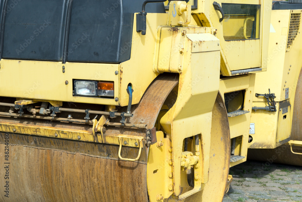 road roller / detailed view of a road roller road roller / detailed view of a road roller