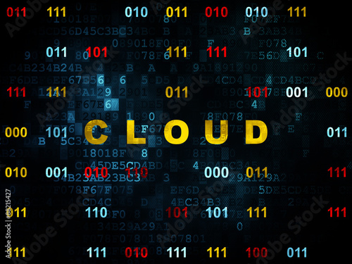 Cloud computing concept: Cloud on Digital background