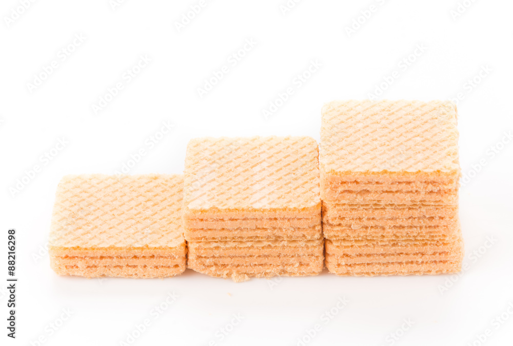 orange wafer on white background orange wafer on white background
