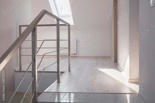 Murais de parede Steel handrail and marble stairs