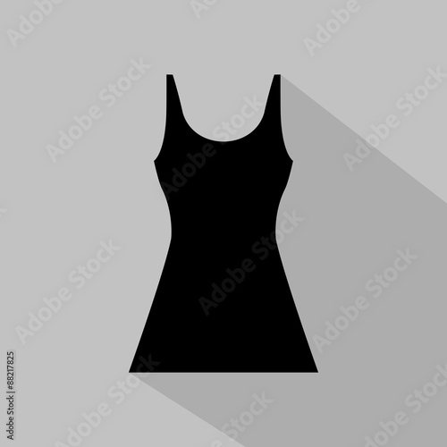 Women's monochrome dress icon on grey background