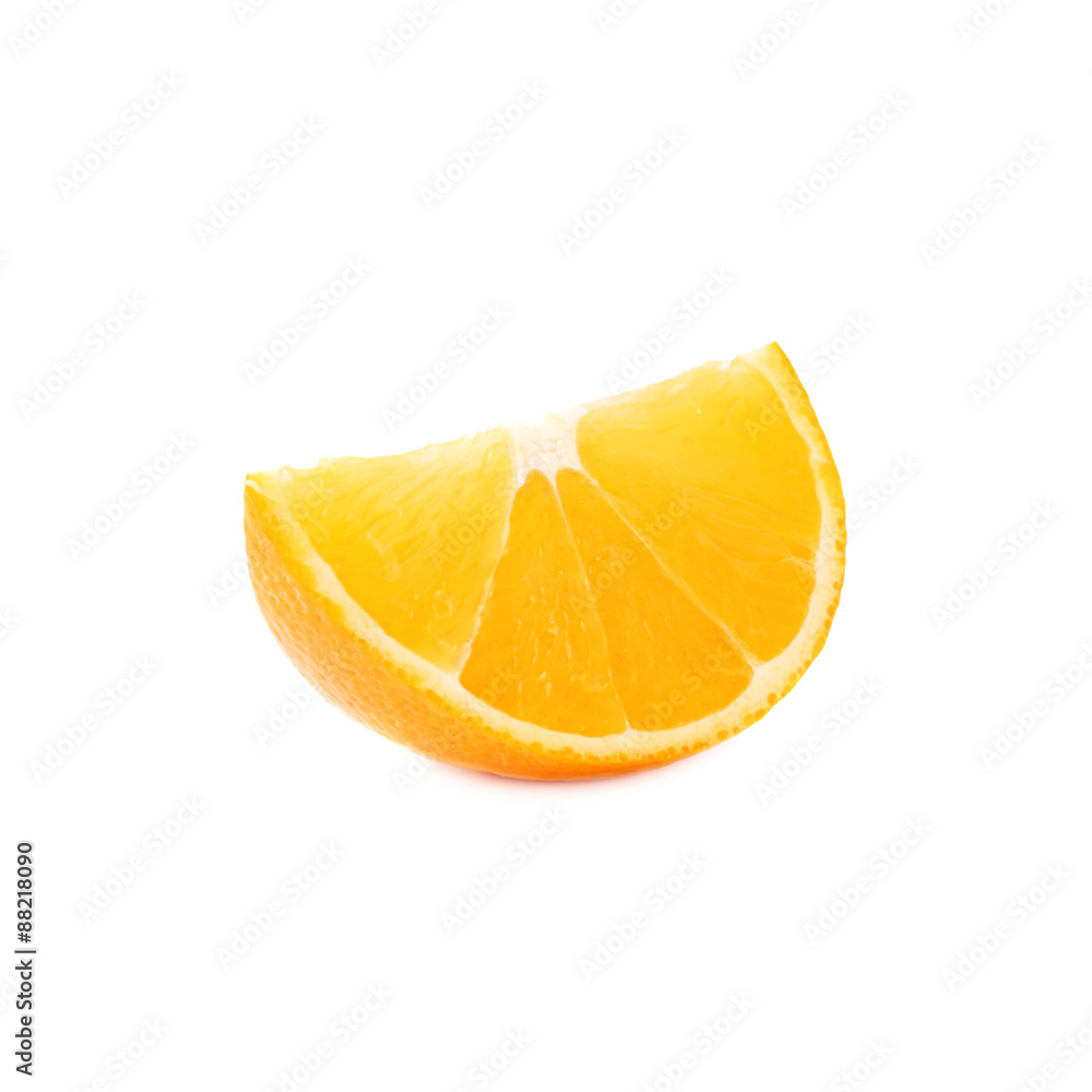 Slice section of orange isolated over the white background Slice section of orange isolated over the white background
