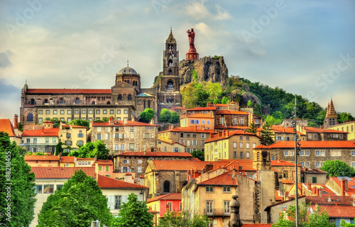 View of Le Puy-en-Velay, a town in Haute-Loire, France
