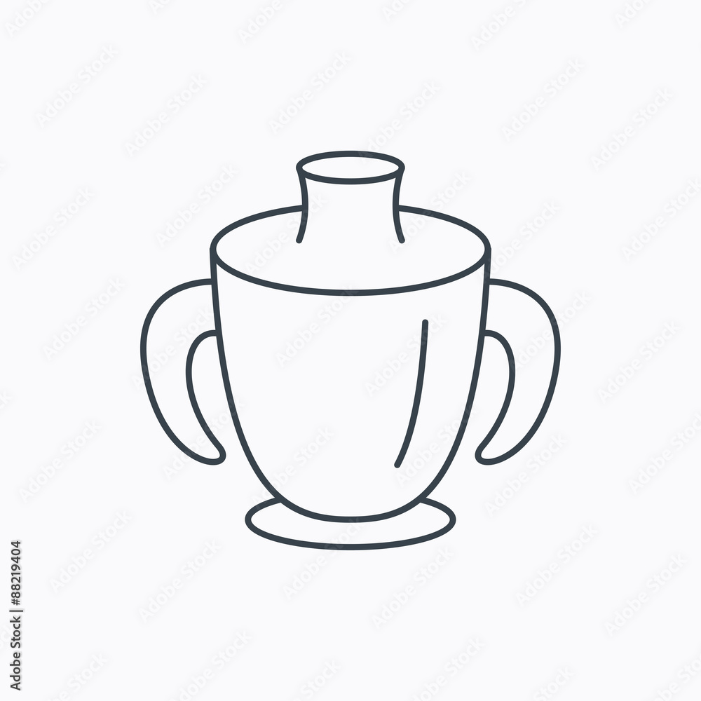 Toddler spout cup icon. Baby mug sign. Toddler spout cup icon. Baby mug sign.