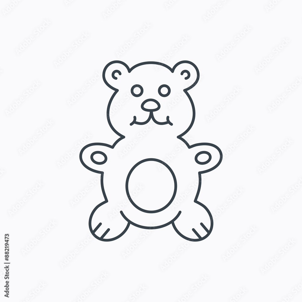 Teddy-bear icon. Baby toy sign.