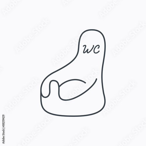 Baby wc icon. Child toilet sign.
