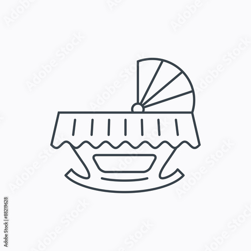 Baby cradle bed icon. Crib or cot sign.
