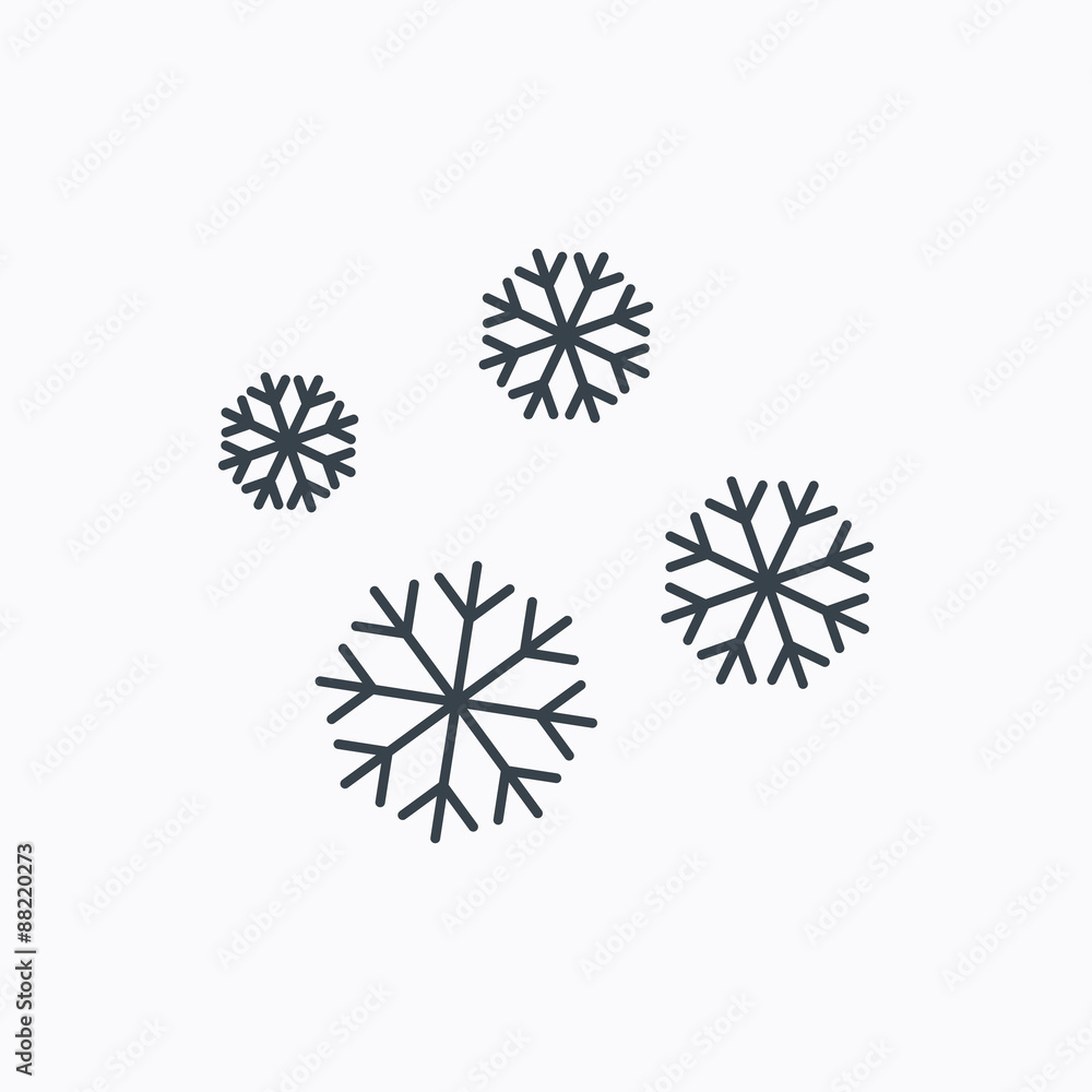 Snowflakes icon. Snow sign. Air conditioning.