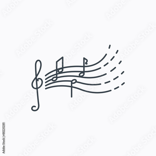 Songs for kids icon. Musical notes, melody sign.