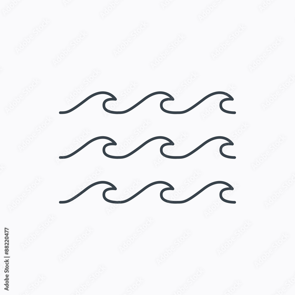 Waves icon. Sea flowing sign. Waves icon. Sea flowing sign.